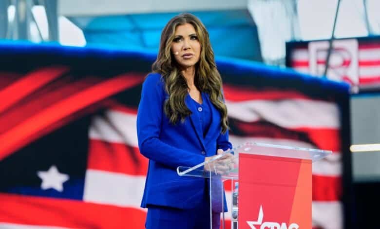 Noem exploits 'weak' European leaders, stumps for the conservative candidate in Poland