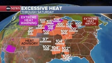 Heat wave that broke records that hits wide strip of us: last prognosis
