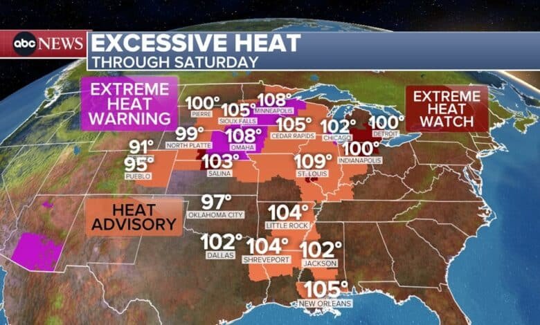 Heat wave that broke records that hits wide strip of us: last prognosis