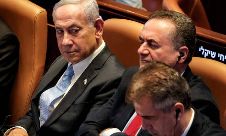 Photo: The Prime Minister of Israel, Benjamin Netanyahu, the Minister of Defense, Israel Katz, and the Minister of Energy and Infrastructure, Eli Cohen, attend the President of Argentina to the Israeli Parliament at its headquarters in Jerusalem on June 11, 2025.