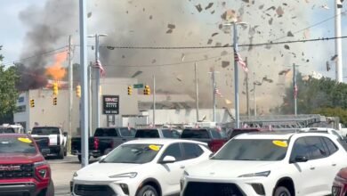 3 firefighters hurt after the crash causes gas explosion at the veterinary clinic; DWI accused driver