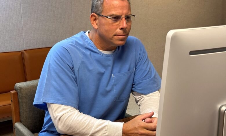 Photo: Erik Menéndez attends his online probation audience of the Richard J. Donovan Correctional Center in San Diego, CA.