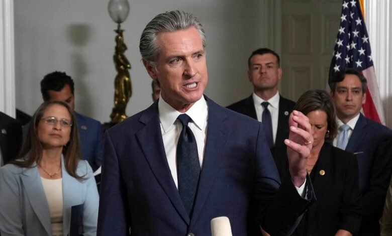 Photo: The governor of California, Gavin Newsom, talks about the Congress Distriction Redistribution Plan requested by President Donald Trump, during a press conference in Sacramento, California, on August 8, 2025.