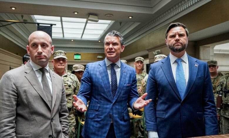 The Devils Vance, Hegseth in Photo OP to thank the National Guard troops in DC