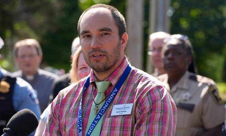 The director speaks after a shooting at the Catholic School of Minnesota