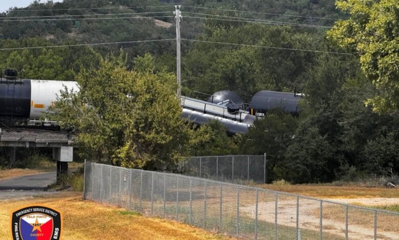 Train with possible derailments of hazardous materials in Palo Pinto, Texas: officials