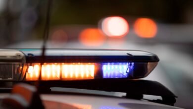 Photo: A police unit arrives at the scene of an incident.