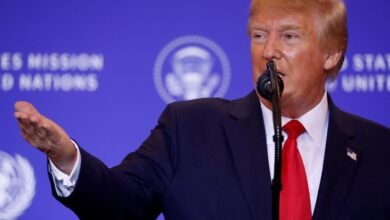 Photo: File Photo: The president of the United States, Trump, addresses the press conference in New York City, New York