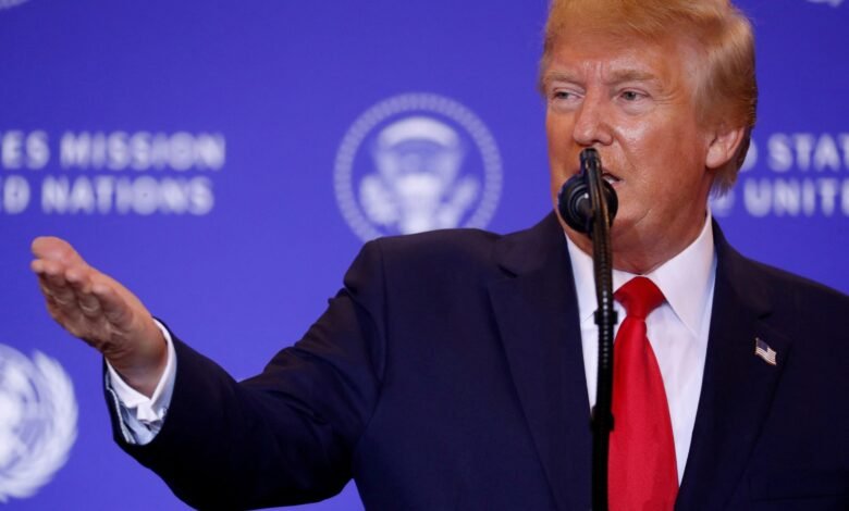 Photo: File Photo: The president of the United States, Trump, addresses the press conference in New York City, New York