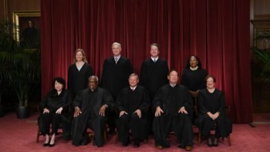 Photo: The judges of the Supreme Court pose for their official photo in the Supreme Court of Washington, DC, on October 7, 2022.