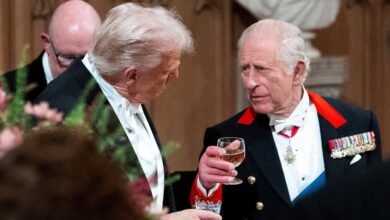 Photo: President Donald Trump and the king of Great Britain Toast of Rey Carlos III during an official state banquet at Windsor Castle in Windsor, Great Britain, on September 17, 2025.