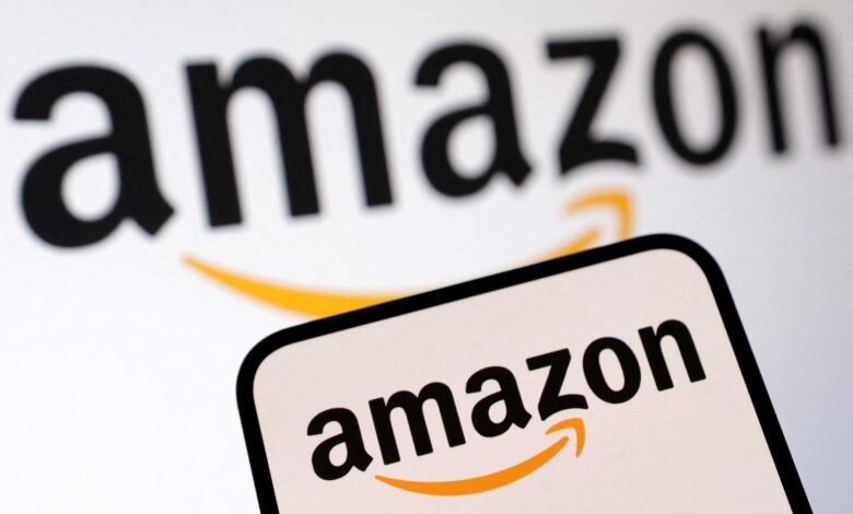PHOTO: FILE PHOTO: The illustration shows the Amazon logo
