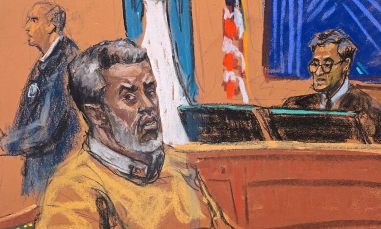 Photo: Sean 'Diddy' Combs Listen when Judge Arun Subramanian pronounces the sentence during the Court of Combs in New York, on October 3, 2025, in this sketch of the Court.