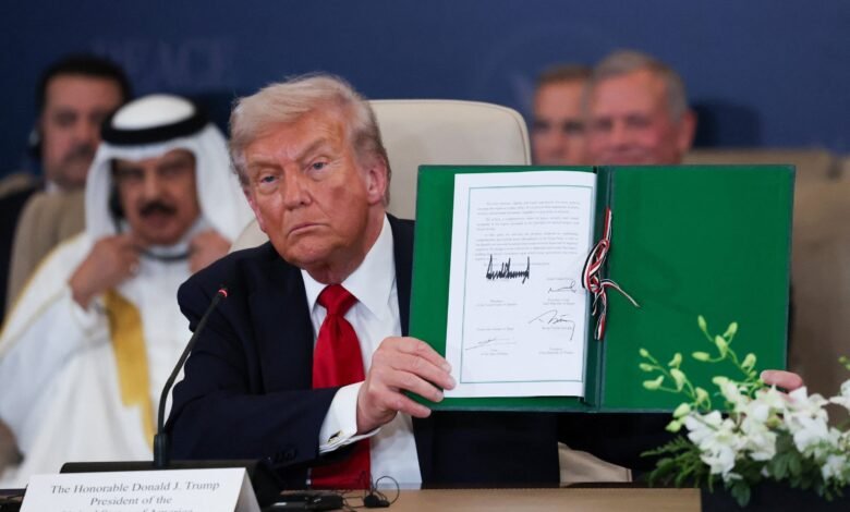 Trump, world leaders meet in Egypt to sign ceasefire deal with Netanyahu absent