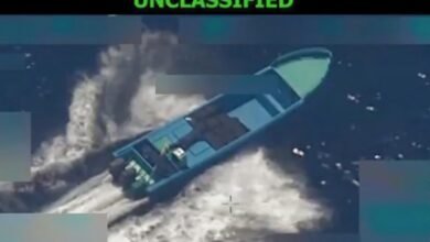 PHOTO: Secretary of War Pete Hegseth announced that the War Department conducted a lethal kinetic attack against a vessel operated by a designated terrorist organization conducting drug trafficking in the Eastern Pacific on October 21, 2022.