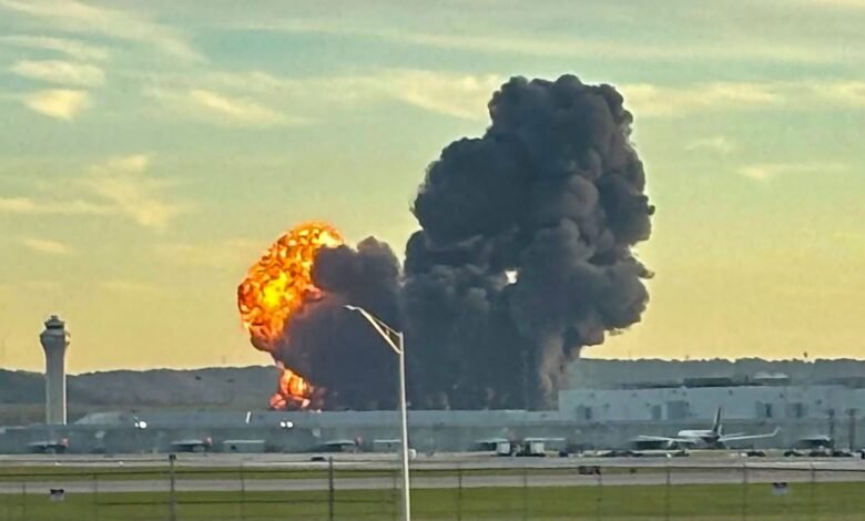 At least 12 dead after engine separated from plane during takeoff in UPS crash at Louisville airport: officials