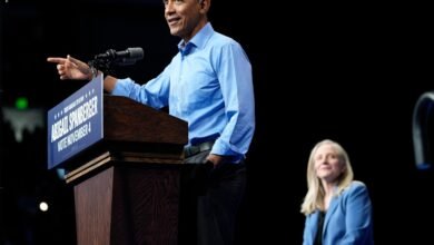 Barack Obama and Kamala Harris campaign for Democrats, while Donald Trump's political operation invests in participation