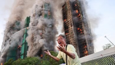Death toll rises as massive fire engulfs high-rise apartment buildings in Hong Kong