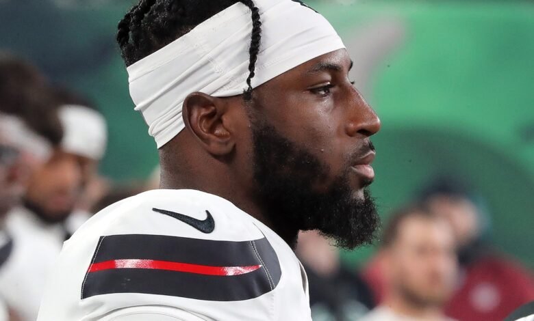 PHOTO: New York Jets defensive player Kris Boyd, pictured on Oct. 31, 2024, while playing for his former team, the Houston Texans, at Met Life Stadium in East Rutherford, New Jersey.