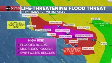 Flash Flood and Thunderstorm Watches in Effect for California with Heavy Rain Expected to Last for Several Days