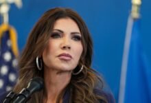 PHOTO: Secretary of Homeland Security Kristi Noem attends a press conference to discuss the ongoing operations of U.S. Immigration and Customs Enforcement, at One World Trade Center in New York City, January 8, 2026.