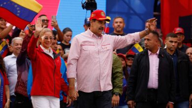 PHOTO: FILE PHOTO: Venezuelan President Maduro hosts a swearing-in ceremony for community organizations at the Miraflores Palace in Caracas.